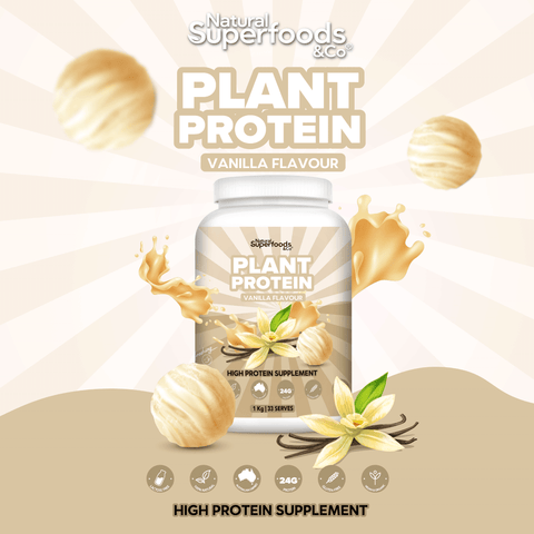 plant protein - vanilla flavour high protein supplement